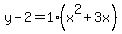 y-2=1%28x%5E2%2B3x%29
