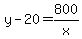 y-20=800%2Fx
