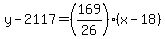 y-2117=%28169%2F26%29%28x-18%29