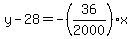 y-28=-%2836%2F2000%29x