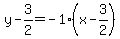 y-3%2F2=-1%28x-3%2F2%29