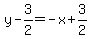 y-3%2F2=-x%2B3%2F2