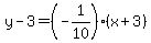 y-3=%28-1%2F10%29%28x%2B3%29