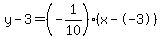 y-3=%28-1%2F10%29%28x--3%29