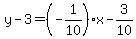 y-3=%28-1%2F10%29x-3%2F10