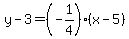 y-3=%28-1%2F4%29%28x-5%29
