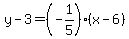 y-3=%28-1%2F5%29%2A%28x-6%29