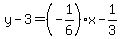 y-3=%28-1%2F6%29x-1%2F3