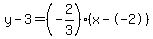 y-3=%28-2%2F3%29%28x--2%29