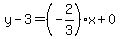 y-3=%28-2%2F3%29x%2B0
