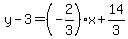 y-3=%28-2%2F3%29x%2B14%2F3