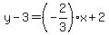 y-3=%28-2%2F3%29x%2B2