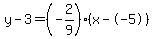 y-3=%28-2%2F9%29%28x--5%29