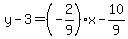 y-3=%28-2%2F9%29x-10%2F9
