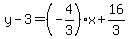 y-3=%28-4%2F3%29x%2B16%2F3