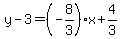 y-3=%28-8%2F3%29x%2B4%2F3