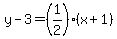 y-3=%281%2F2%29%28x%2B1%29