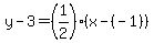 y-3=%281%2F2%29%28x-%28-1%29%29