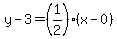 y-3=%281%2F2%29%28x-0%29