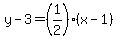 y-3=%281%2F2%29%28x-1%29