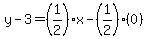 y-3=%281%2F2%29x-%281%2F2%29%280%29