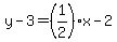 y-3=%281%2F2%29x-2