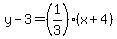 y-3=%281%2F3%29%28x%2B4%29