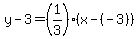 y-3=%281%2F3%29%28x-%28-3%29%29