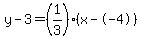 y-3=%281%2F3%29%28x--4%29