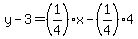 y-3=%281%2F4%29x-%281%2F4%294