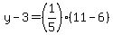 y-3=%281%2F5%29%2811-6%29