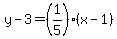 y-3=%281%2F5%29%28x-1%29