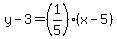 y-3=%281%2F5%29%2A%28x-5%29
