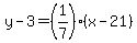 y-3=%281%2F7%29%28x-21%29