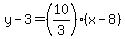y-3=%2810%2F3%29%28x-8%29