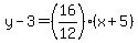 y-3=%2816%2F12%29%28x%2B5%29