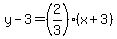 y-3=%282%2F3%29%28x%2B3%29