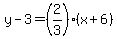 y-3=%282%2F3%29%28x%2B6%29