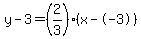 y-3=%282%2F3%29%28x--3%29