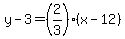 y-3=%282%2F3%29%28x-12%29