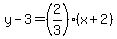 y-3=%282%2F3%29%2A%28x%2B2%29