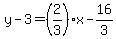 y-3=%282%2F3%29x-16%2F3