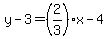 y-3=%282%2F3%29x-4