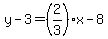 y-3=%282%2F3%29x-8