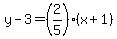 y-3=%282%2F5%29%28x%2B1%29