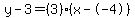 y-3=%283%29%28x--4%29