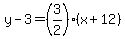 y-3=%283%2F2%29%2A%28x%2B12%29