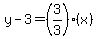 y-3=%283%2F3%29%28x%29