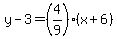 y-3=%284%2F9%29%28x%2B6%29