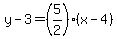 y-3=%285%2F2%29%28x-4%29